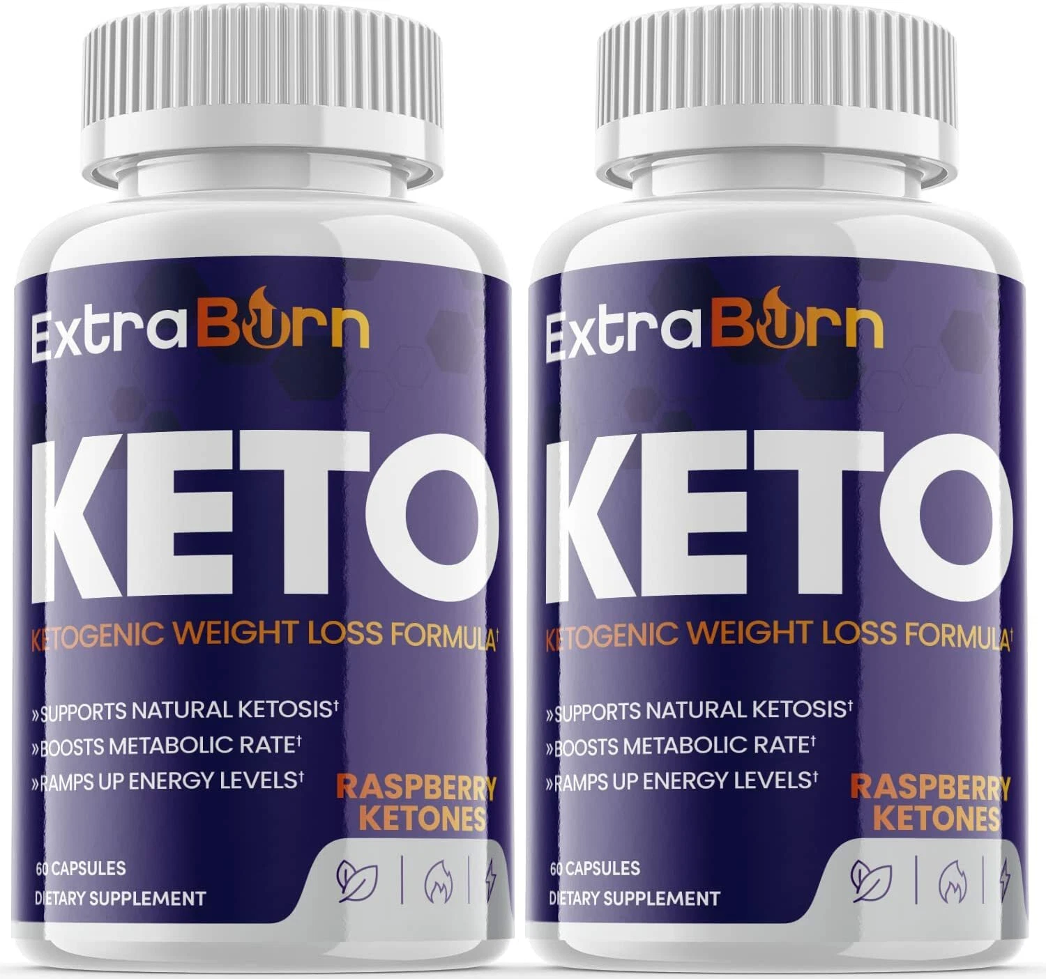 2 Pack - Extra Burn Keto Diet Pills,Weight Loss,Fat Burner,Metabolism Supplement