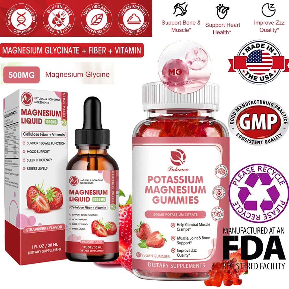 Magnesium Glycinate, Mineral Supp heleated Form 500 mg 60 Gummies