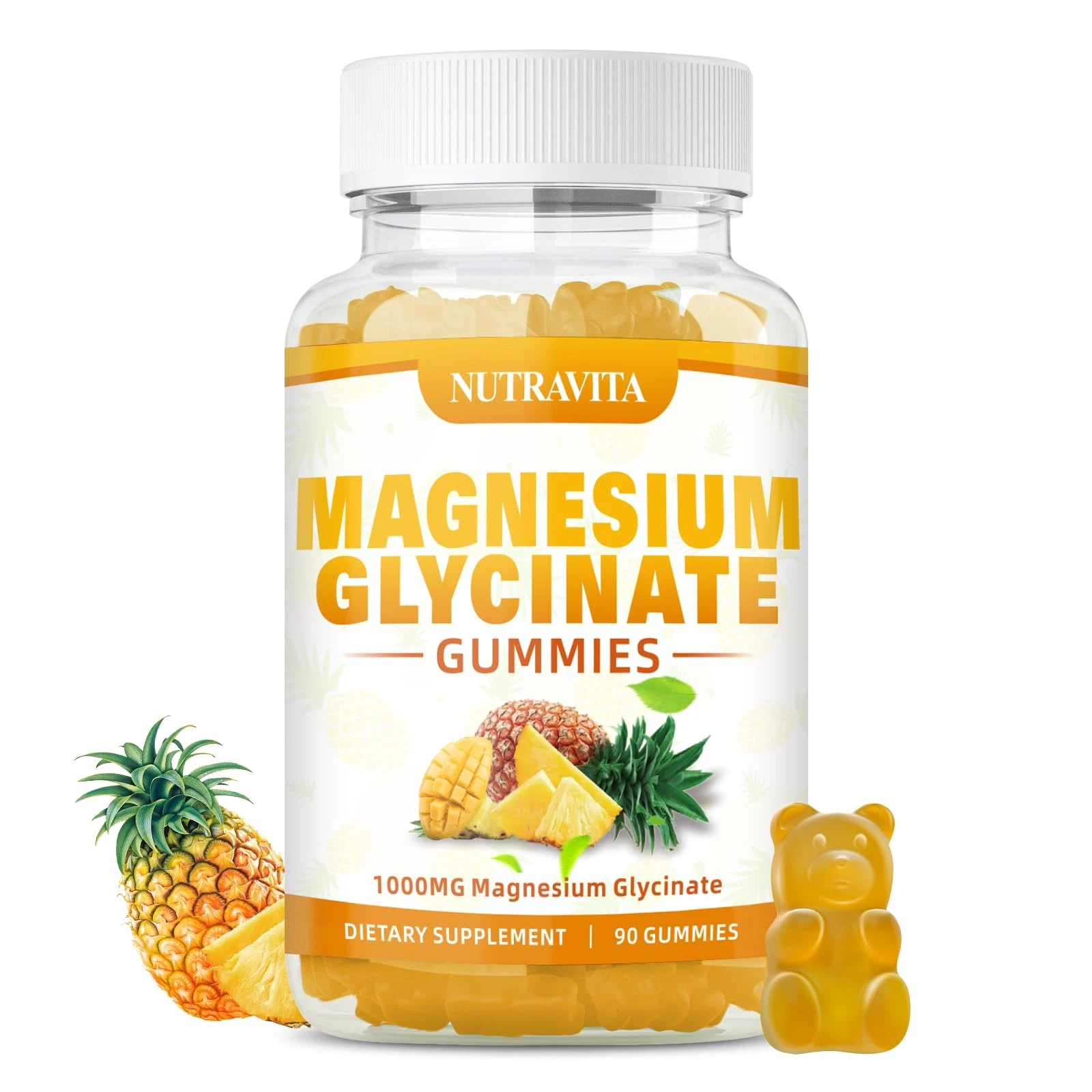 Magnesium Glycinate Gummies 1000mg with Magnesium L-Threonate,Chelated Magnesium