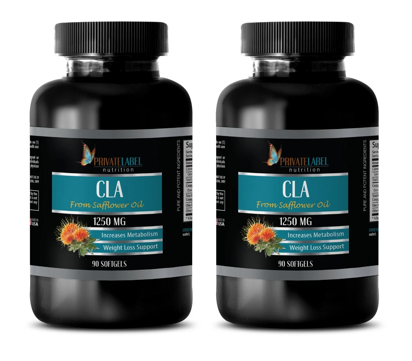 diet pills - CLA 1250mg - fast weight loss pills - 2 Bottles 180 Softgels