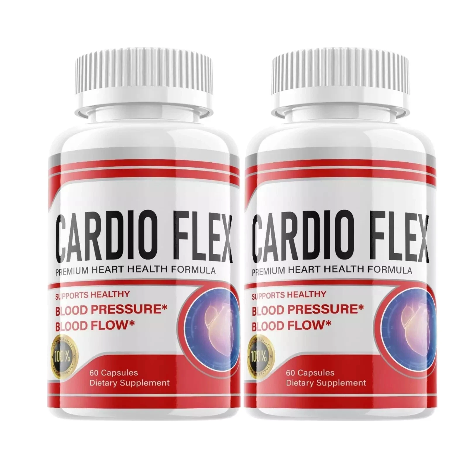 Cardio Flex Premium Heart Health Support Formula Pills (120 Capsules) 2-Pack