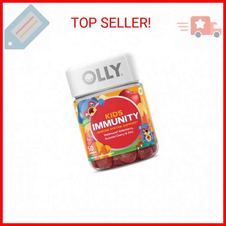 OLLY Kids Immunity Gummy, Immune Support, Wellmune, Elderberry, Vitamin C, Zinc,