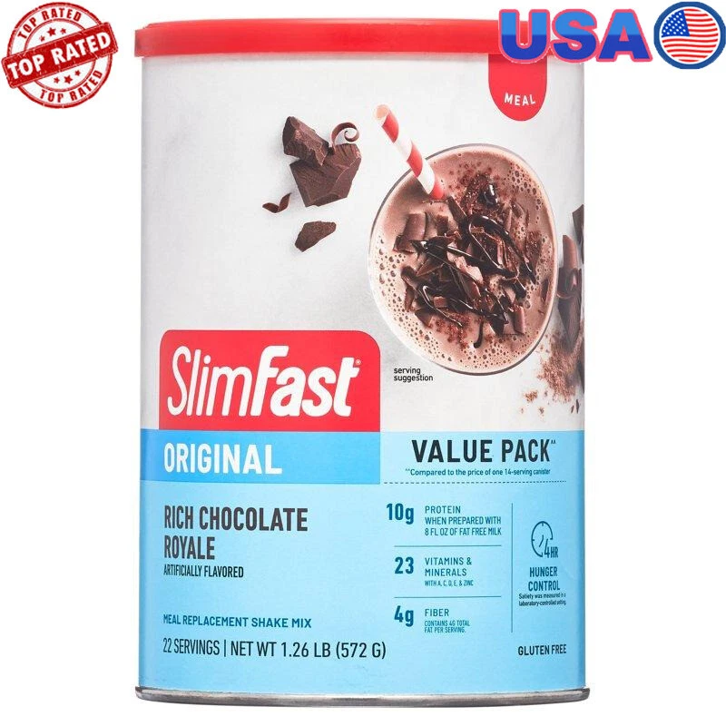 Rich Chocolate Royale Shake Mix 22 Servings 10g Protein 20.18 Oz Hunger Control
