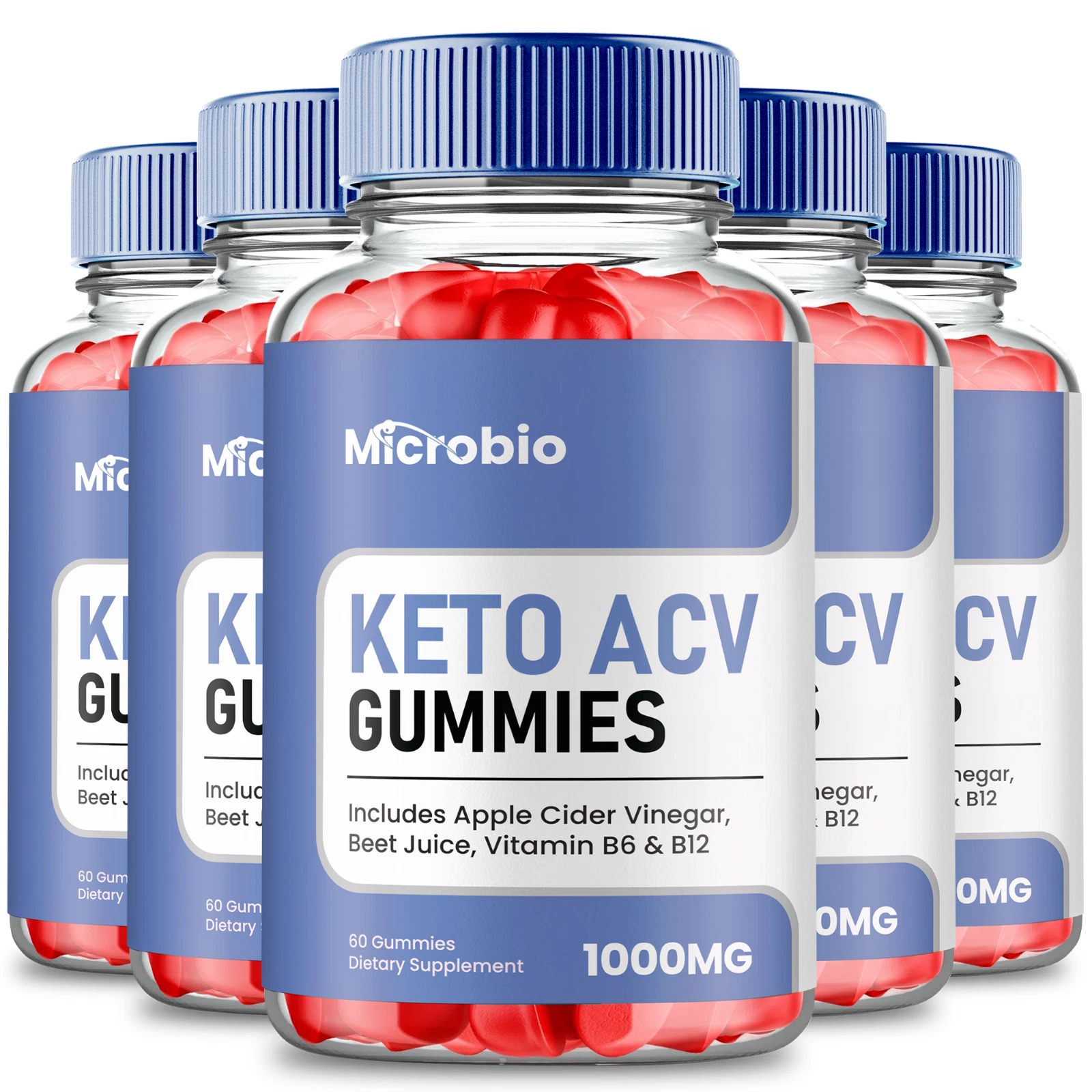 (5 Pack) Microbio Keto ACV Gummies for Advanced Weight Loss and Energy