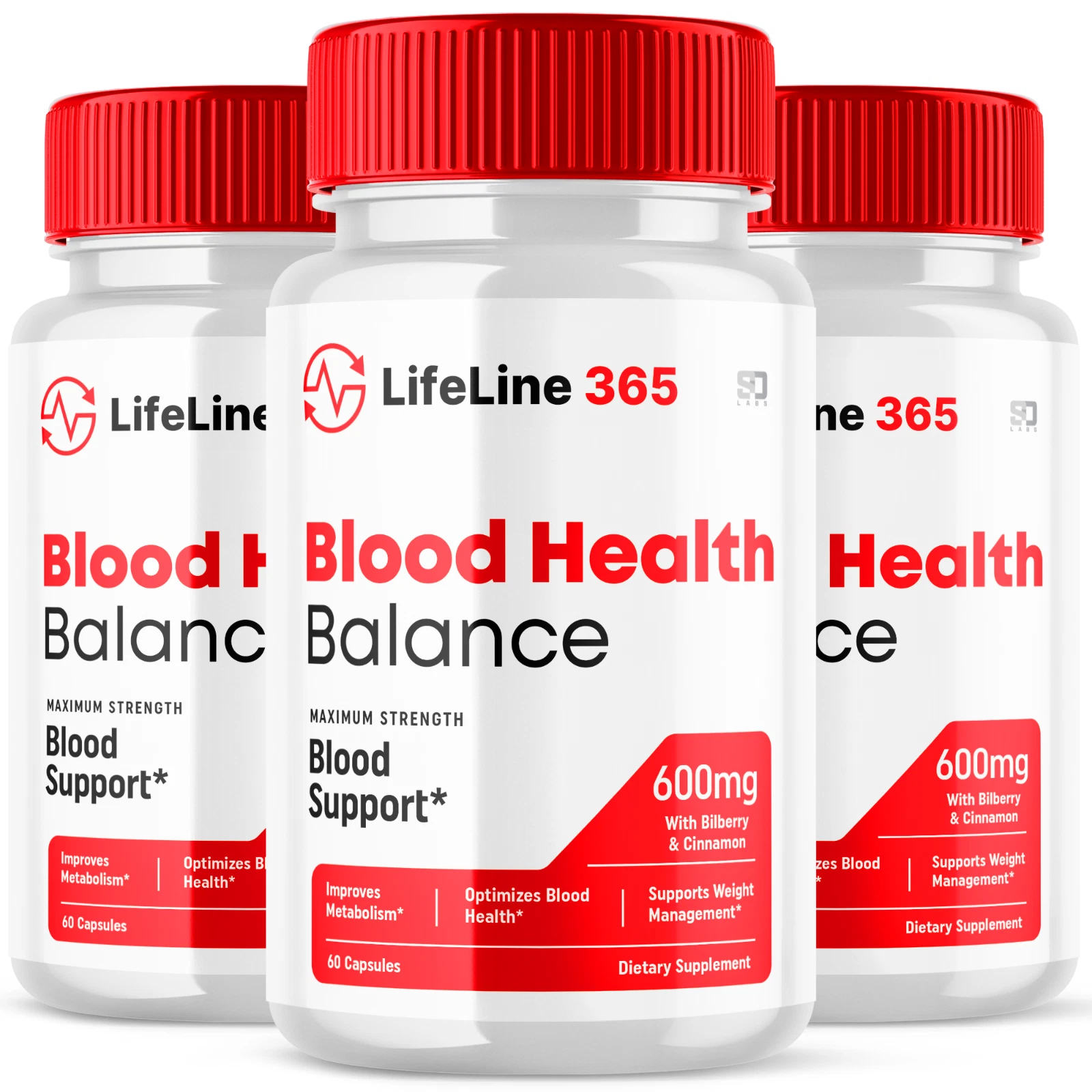 (3 Pack) Lifeline 365 Pills - Blood Sugar Health Support Formula - 180 Capsules