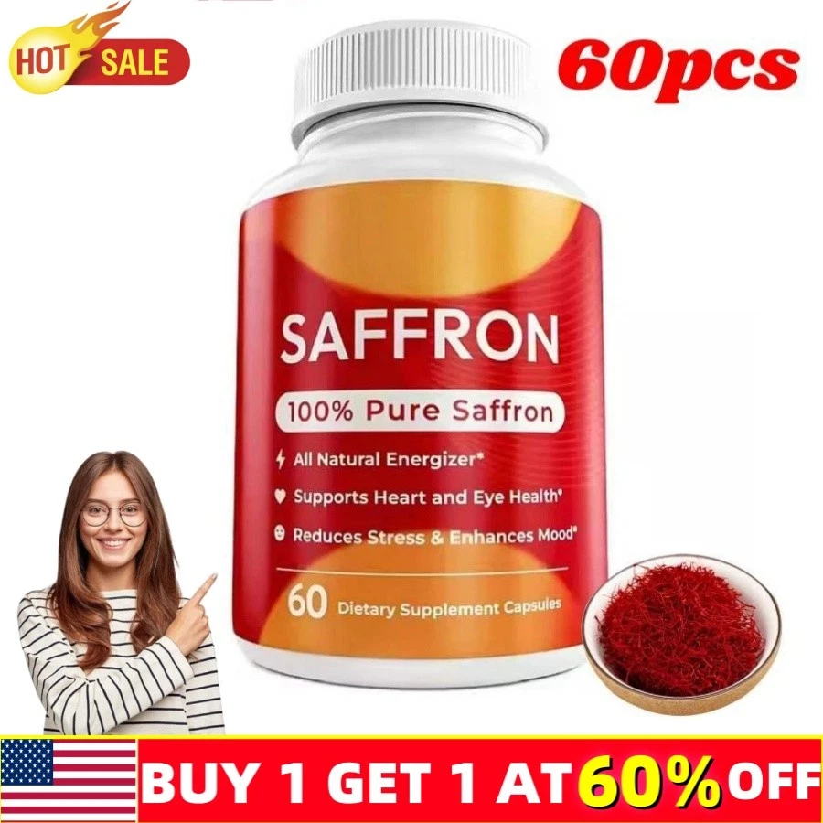 Happy Saffron Capsule | 100% Pure Saffron Flower Extract 60count