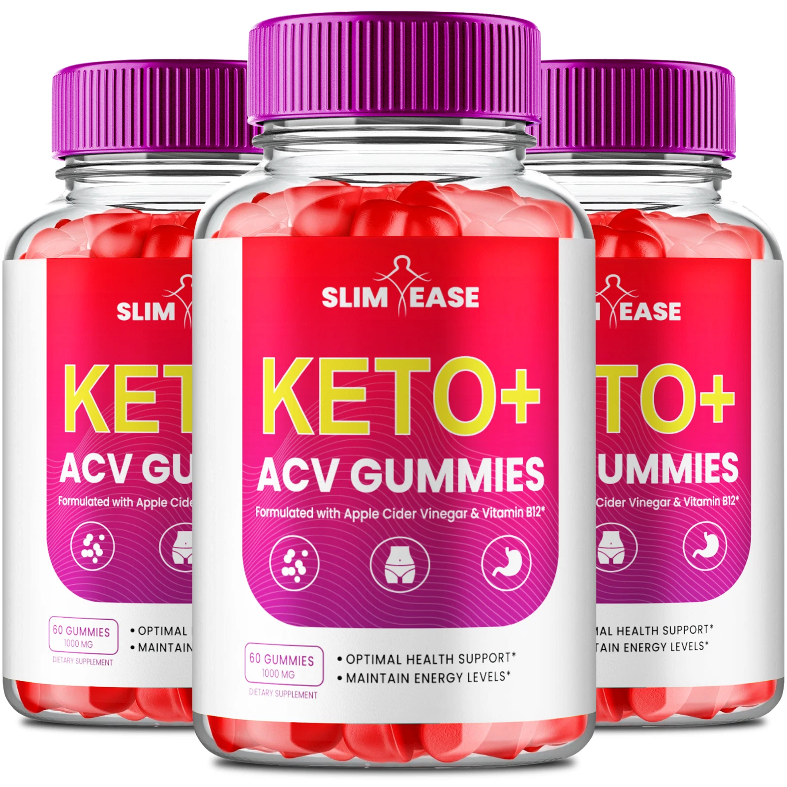 (3 Pack) Slim Ease ACV Gummies, Keto ACV for Weight Loss Gummy (180 Gummies)