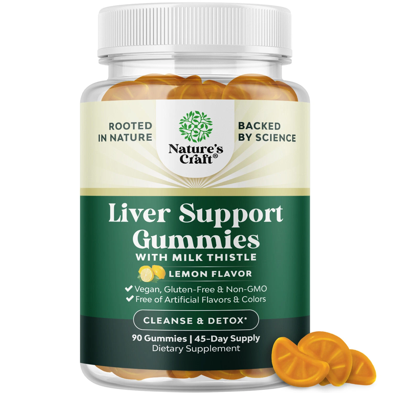 Natures Craft Cleansing Herbal Liver Detox Gummies with Milk Thistle 90ct