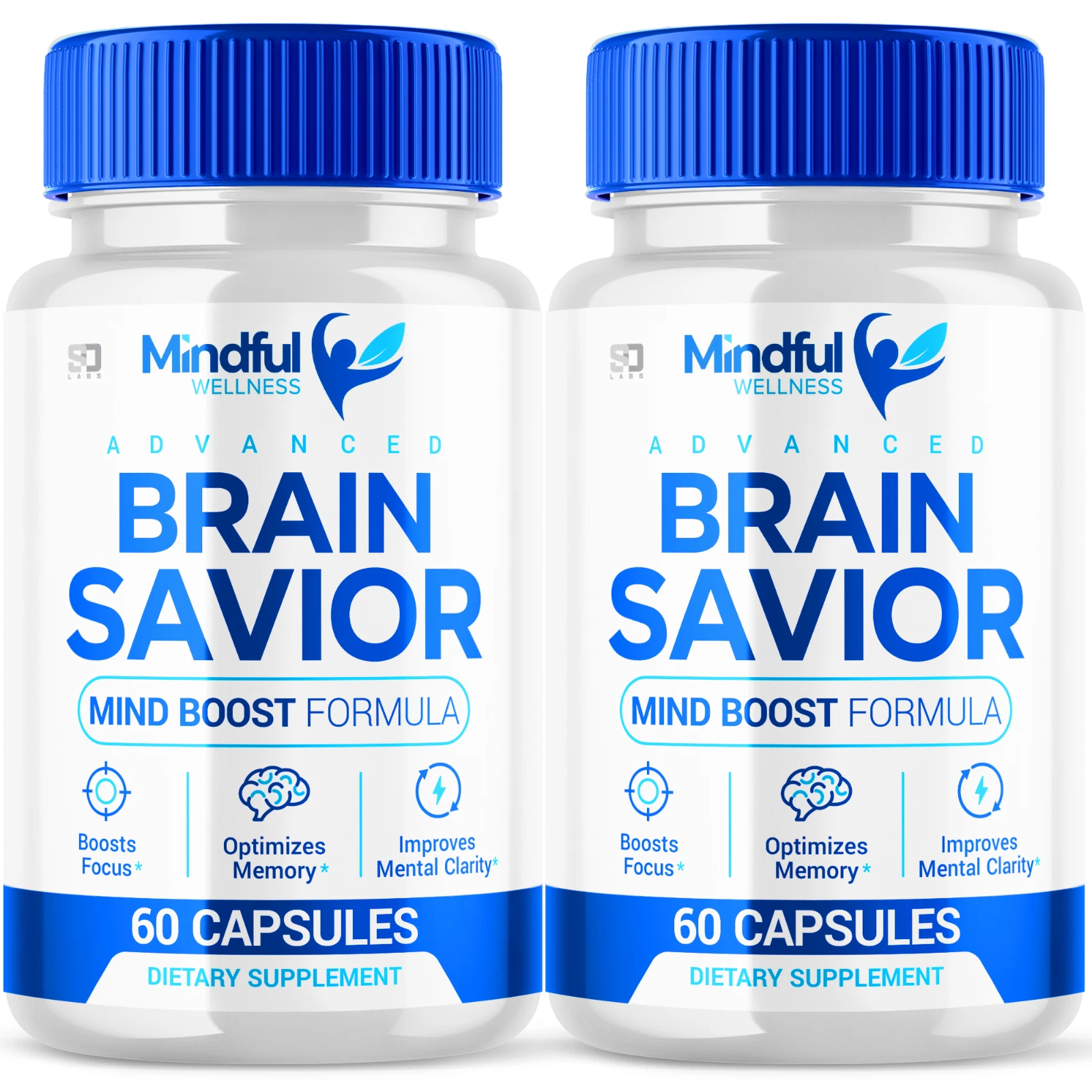 Mindful Wellnes Brain Savior Nootropic, Brain Booster for Memory & Focus 2 Pack