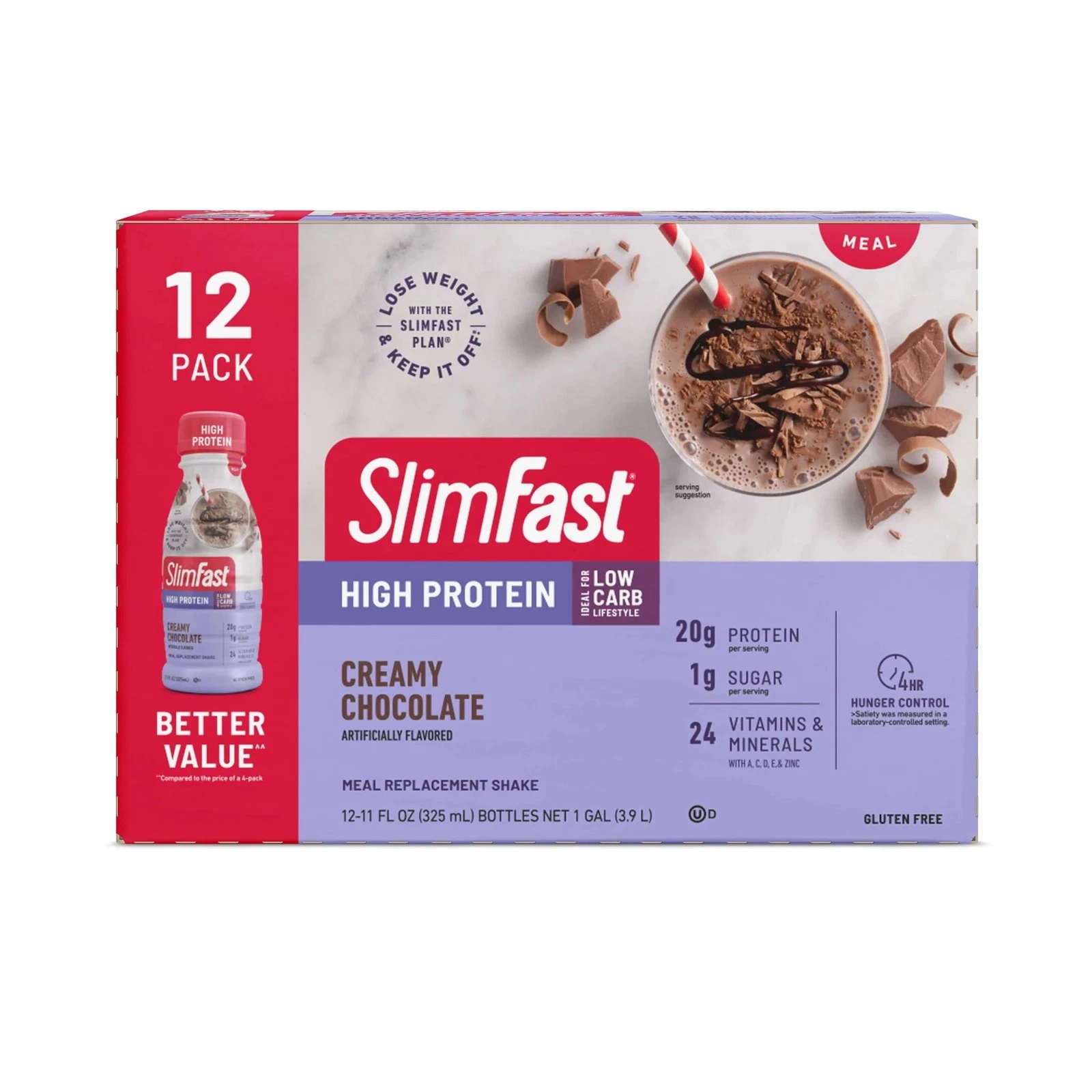 SlimFast Advanced Nutrition Ready to Drink Meal Replacement Shakes, Creamy
