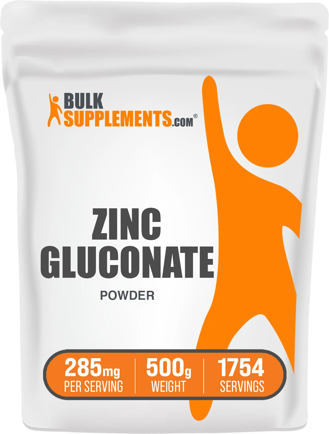 BulkSupplements Zinc Gluconate Powder - 285mg per Serving