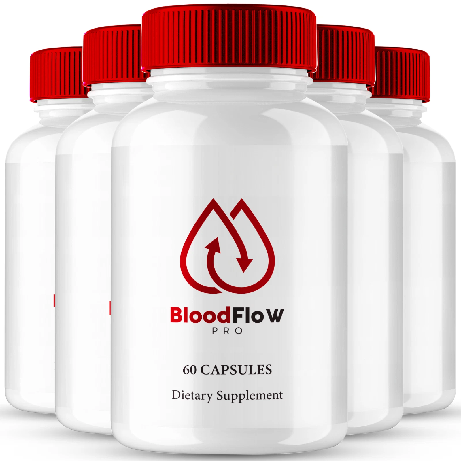 (5 Pack) Blood Flow Pro Supplement Capsules, Healthy Circulation & Stable Levels