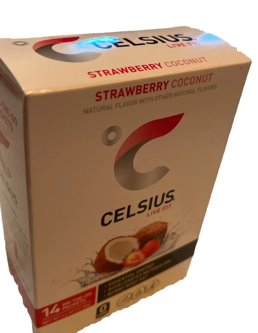 CELSIUS® On-the-Go Powder Sticks Strawberry Coconut, 2.6 Ounce (Pack of 1)
