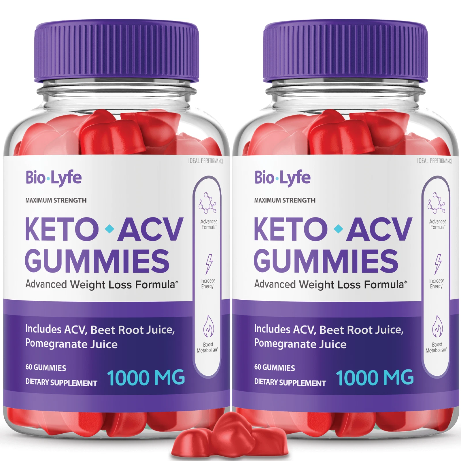 (2 Pack) Biolyfe Keto ACV Gummies Bio Lyfe Keto Gummy Biolife Keto (120 Gummies)