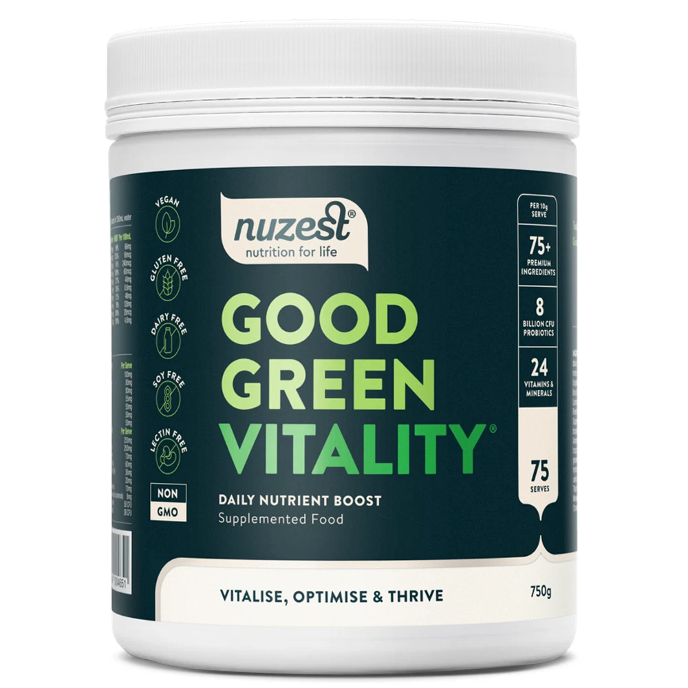 NUZEST GOOD GREEN VITALITY - SUPERBLEND OF ESSENTIAL NUTRIENTS 750g Free Shippin