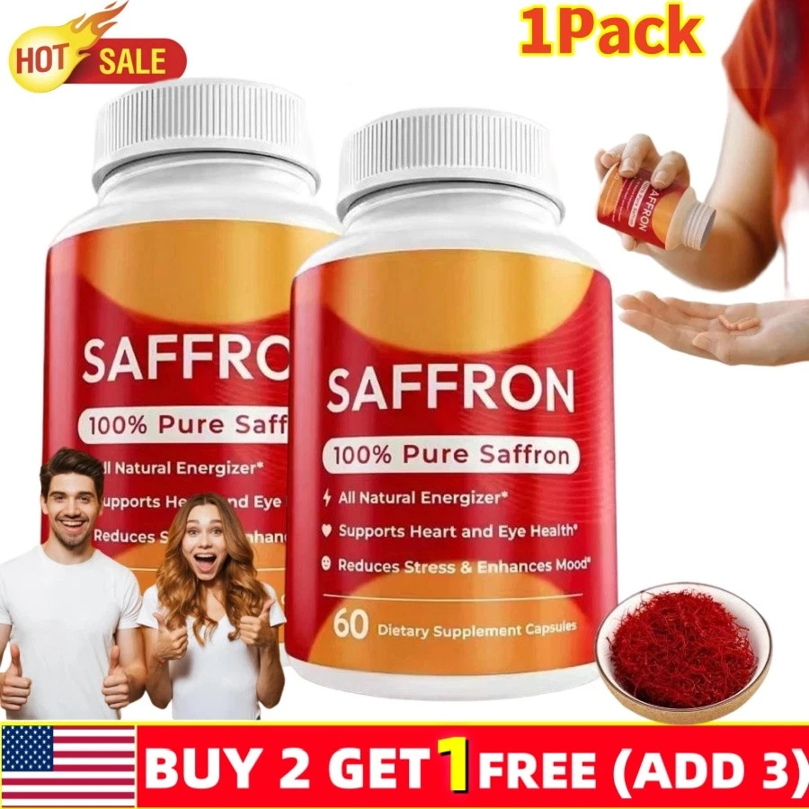 Happy Saffron Capsule | 100% Pure Saffron Flower Extract 60count