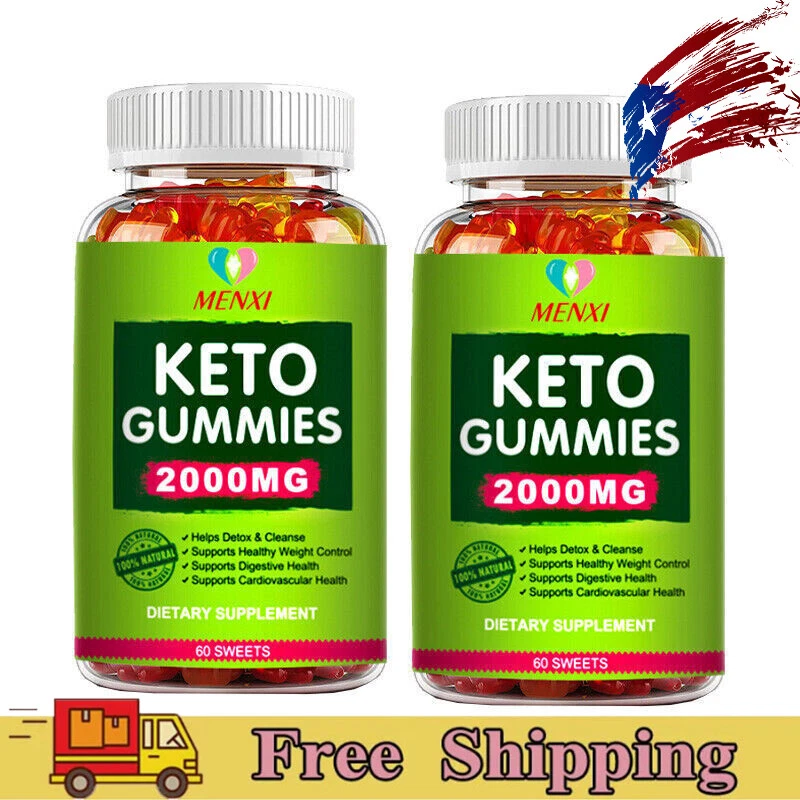 2×Keto BHB Diet Gummies - Fat Burner ACV Weight Loss Appetite Suppressant 2000mg