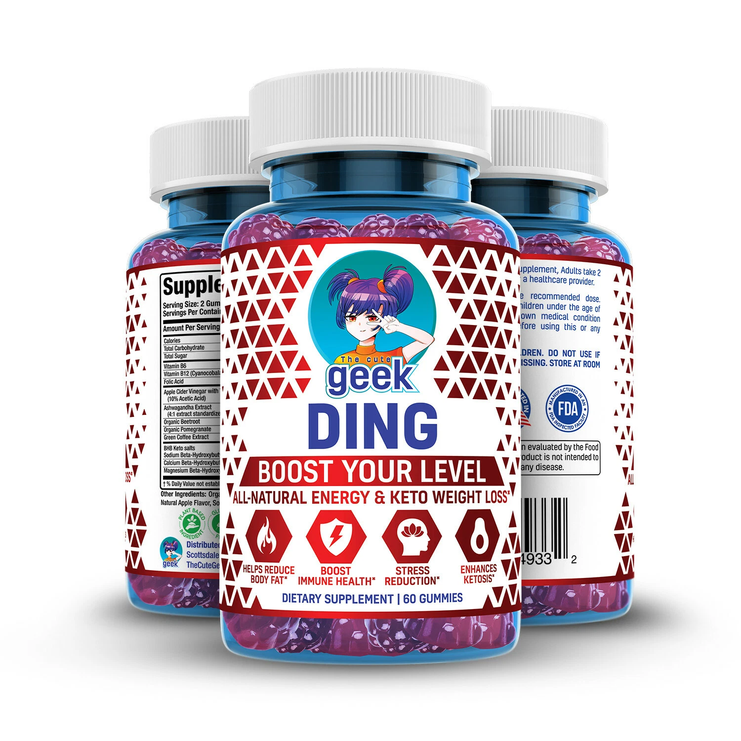 Gomitas de pérdida de peso totalmente naturales y ceto con vinagre de sidra de manzana.