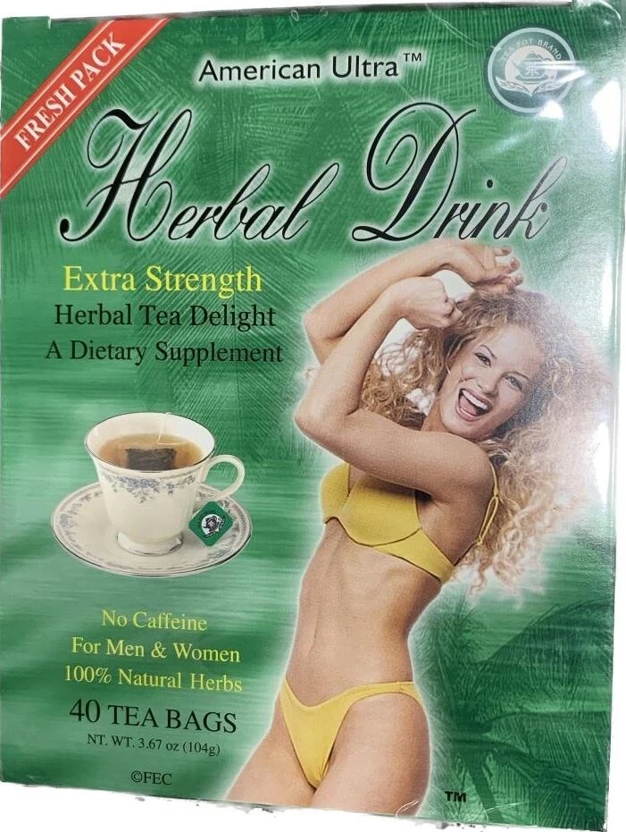 American Ultra Herbal Drink Extra Strength 40 Tea Bags 3.67 Oz
