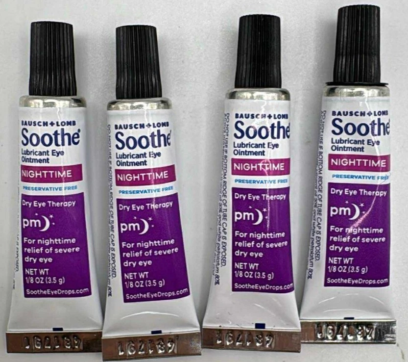 4PK Bausch + Lomb Soothe Lubricant Nighttime Eye Ointment ~ 3.5g EA ~ EXP 05/29
