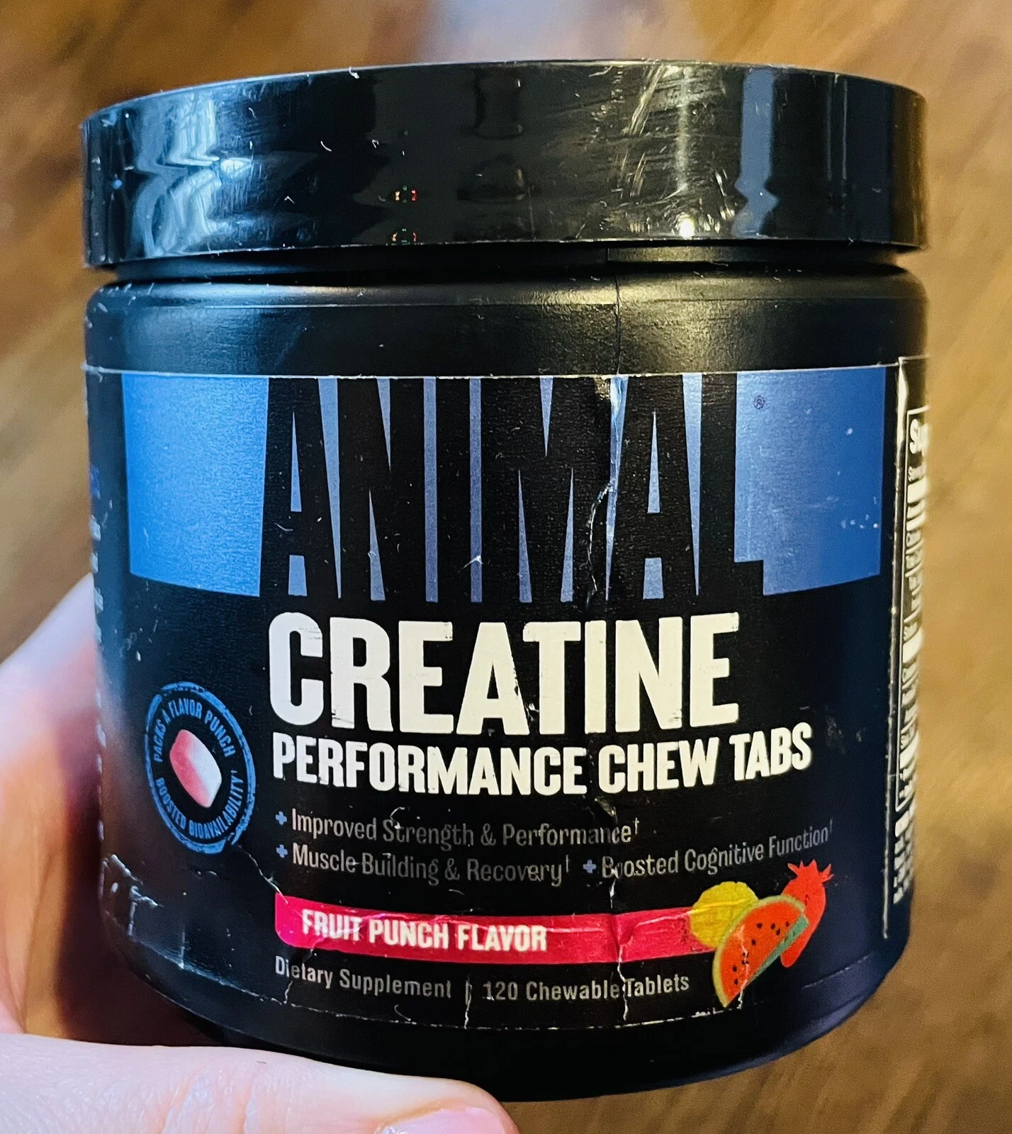 ANIMAL Creatine Performance Chews, Fruit Punch, 120 Chewable Tablets