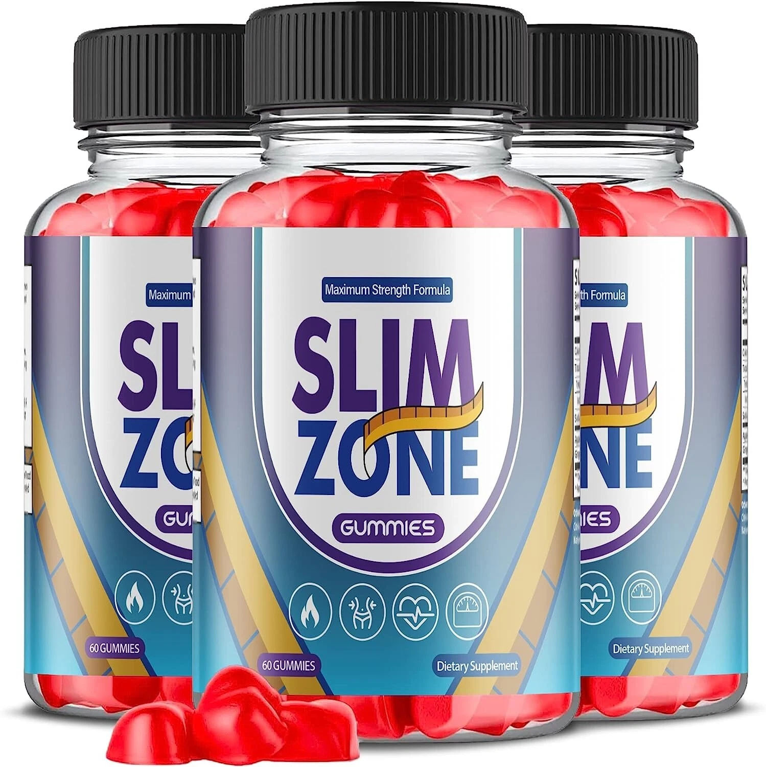 3 Pack - Slim Zone Keto ACV Gummies - Vegan, Weight Loss Supplement - 180 Gums