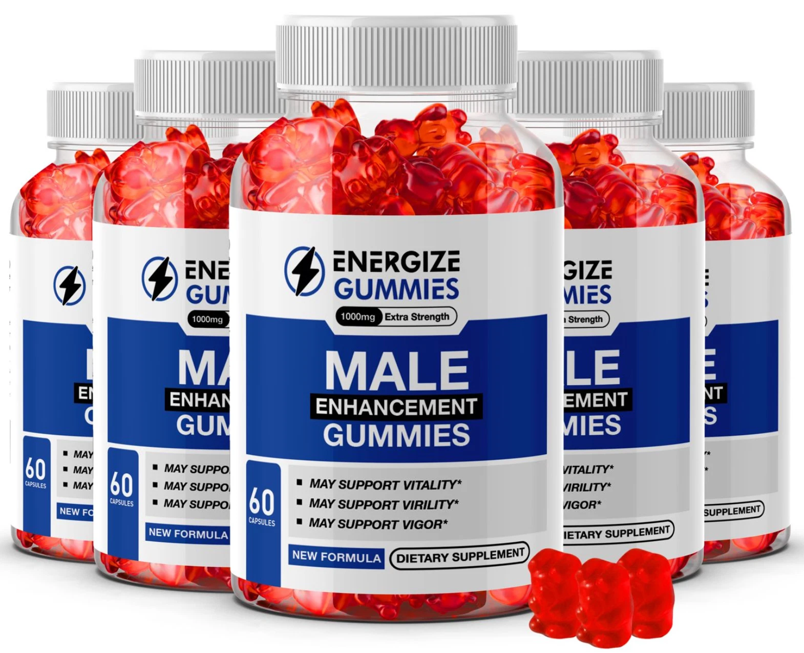 (5 PACK) Energize Male Gummies, Gummy for Men to Help with Vitality