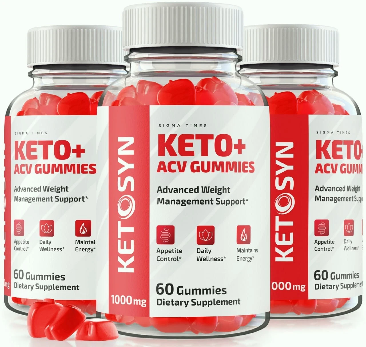 (3 Pack) Ketosyn Keto + ACV Advance Weight Loss Gummies to Burn Fat for Energy
