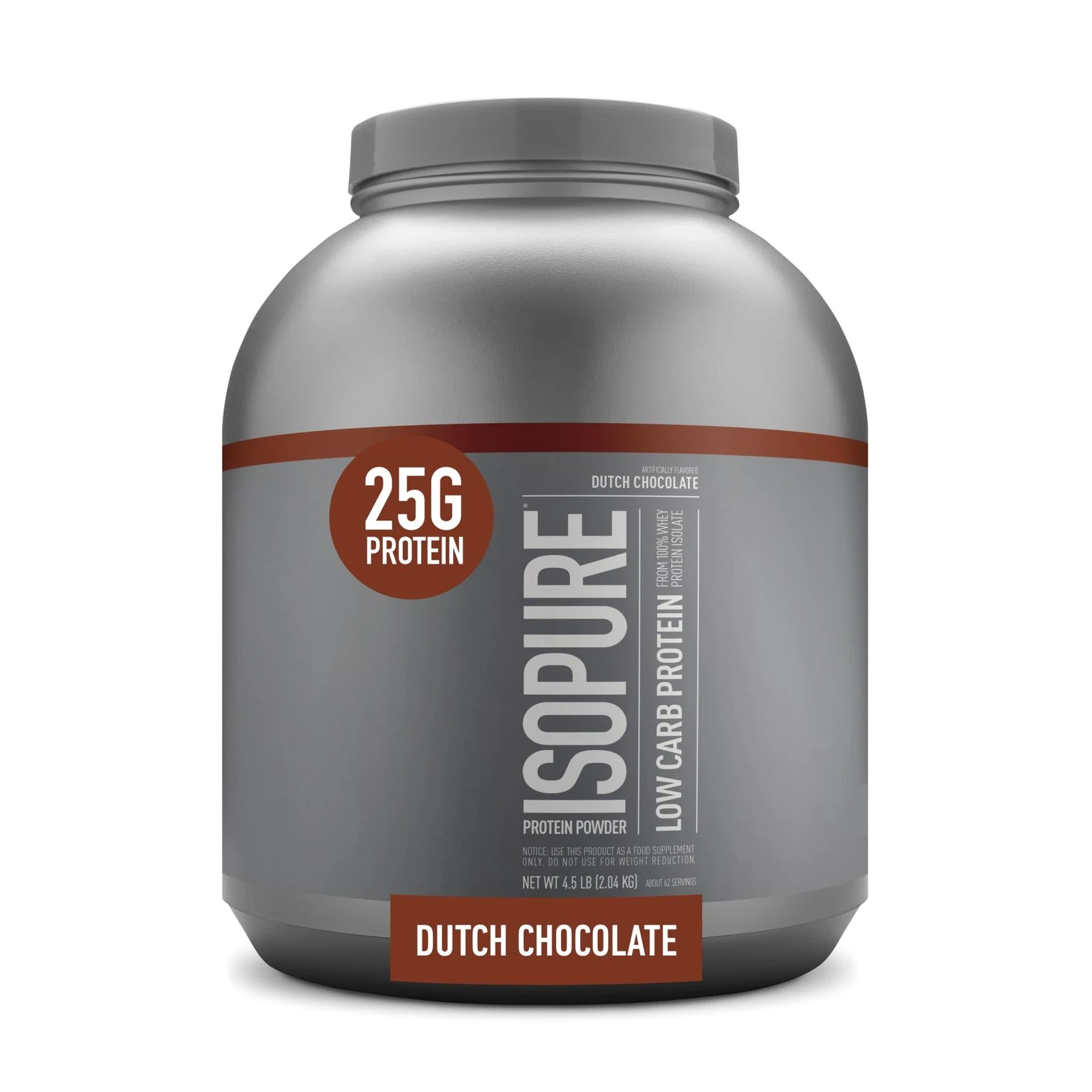 Isopure Low Carb Whey Isolate Dutch Chocolate 4.5 Lbs 62 Servings