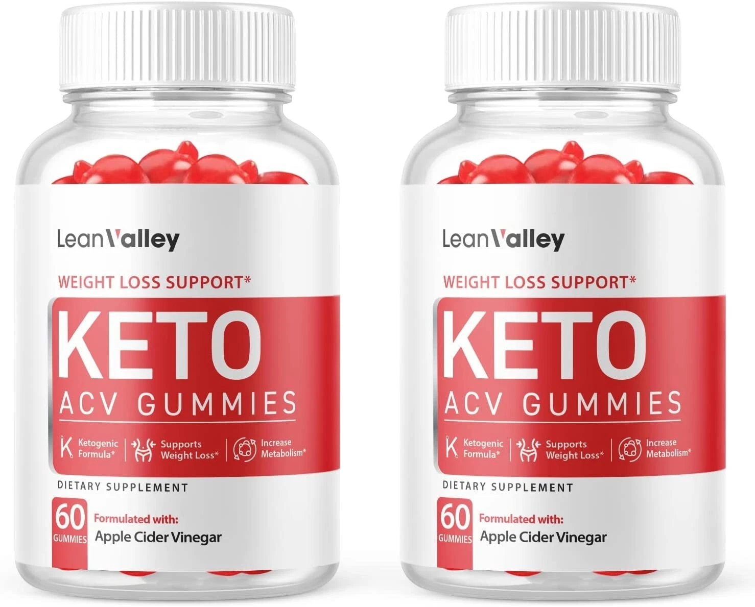 2 Pack - Lean Valley Keto ACV Gummies - Vegan, Weight Loss Supplement - 120 Gums