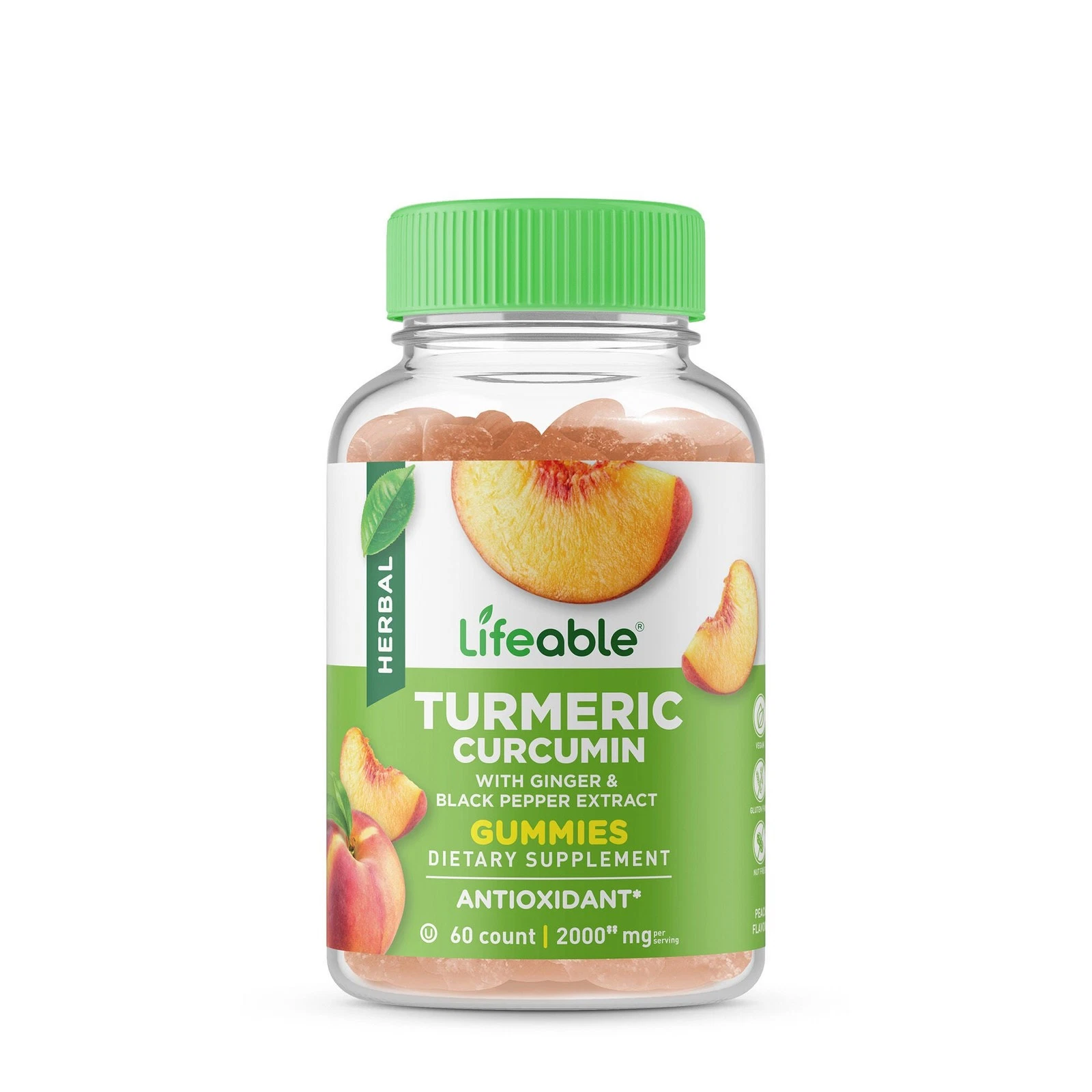 Turmeric Curcumin 2000mg - 60 Gummies (30 Servings)