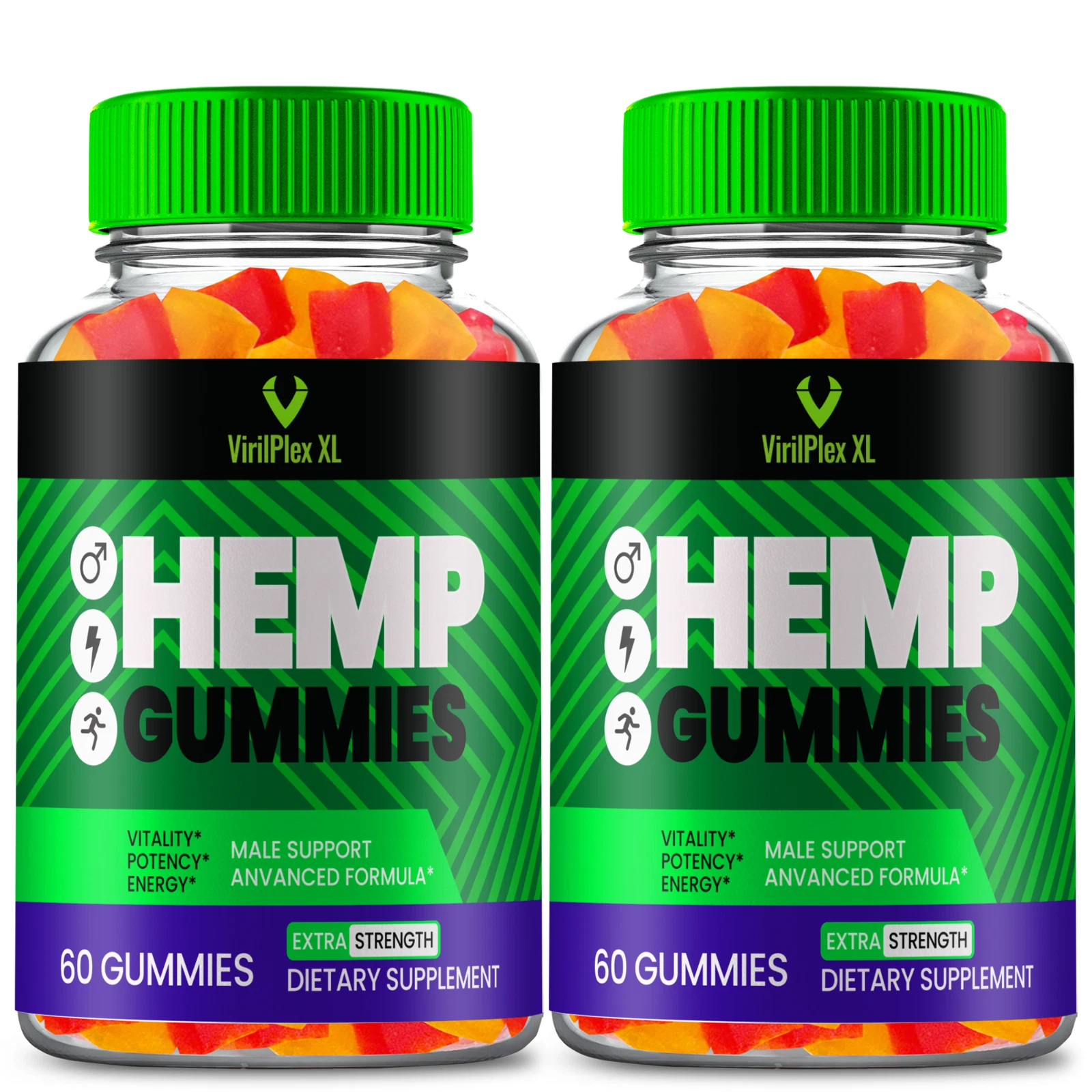 (2 Pack) Virilplex XL Gummies Health and Wellness Support (120 Capsules)