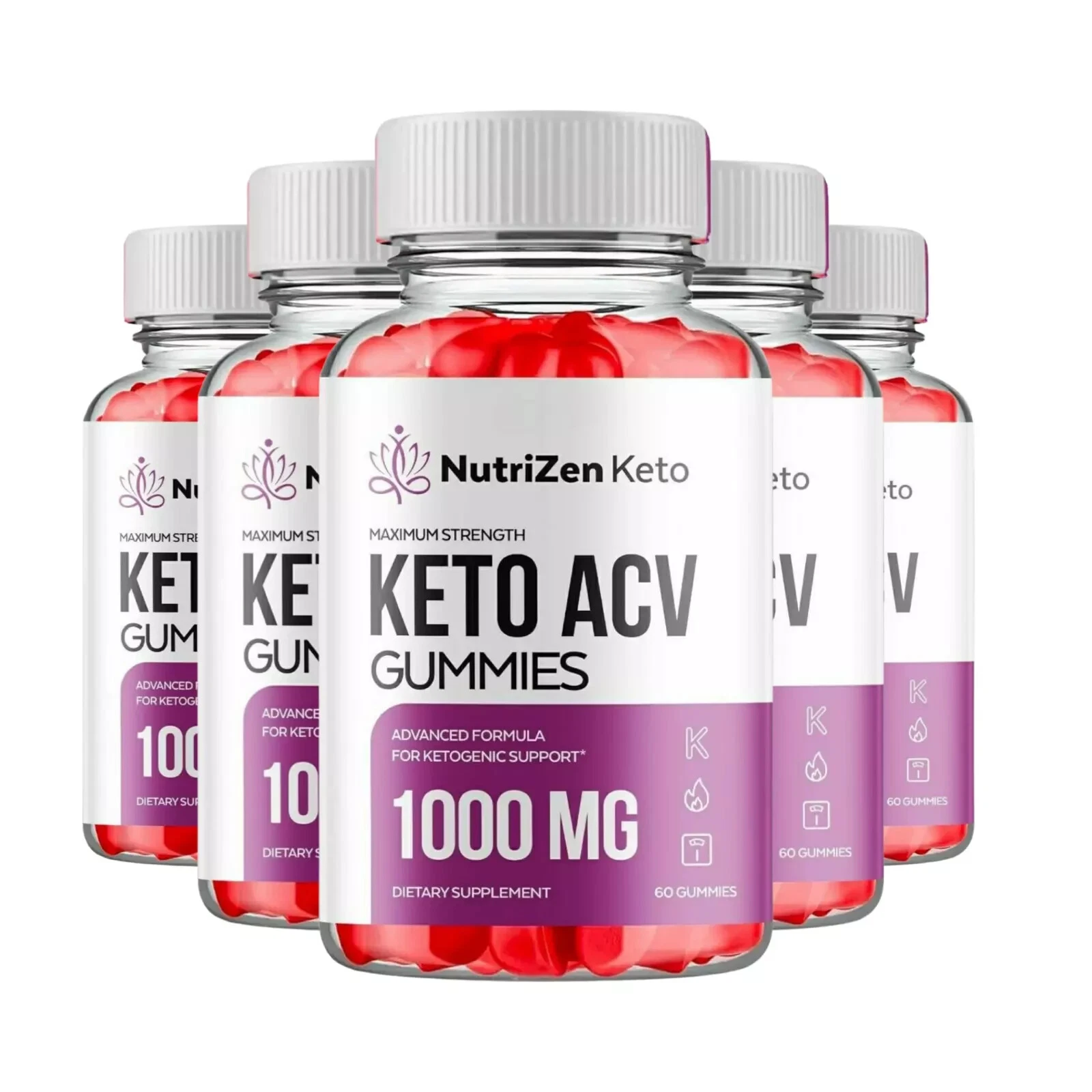 5-Pack NutriZen Keto Gummies, NutriZen Keto ACV Gummies Weight Loss -300 Gummies