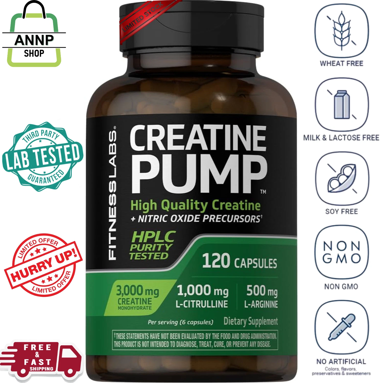Creatine Capsules | 120 Count | 3000Mg | German Creatine Monohydrate | creapure
