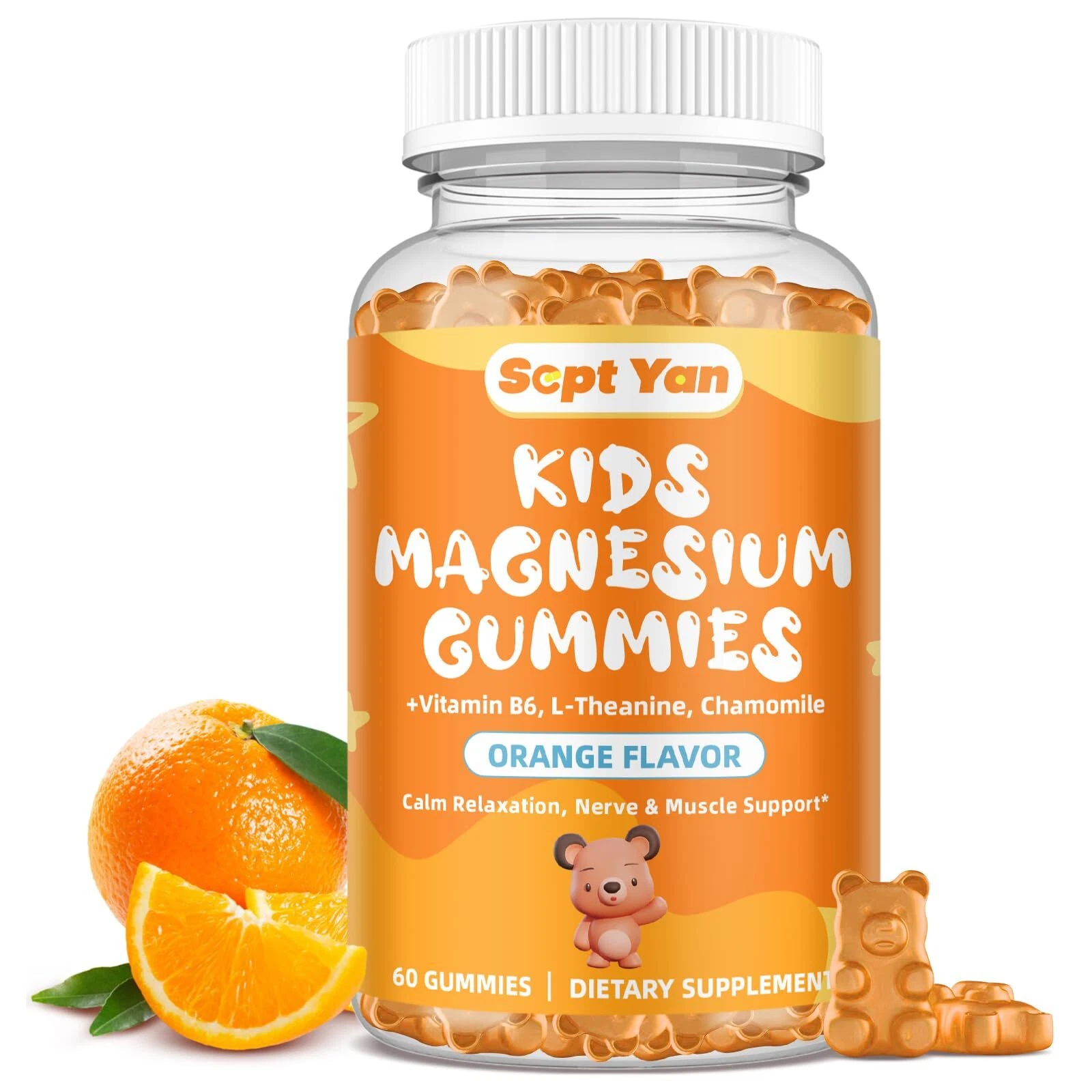 Kids Magnesium Gummies - Magnesium Glycinate Citrate Gummies Supplement for K...