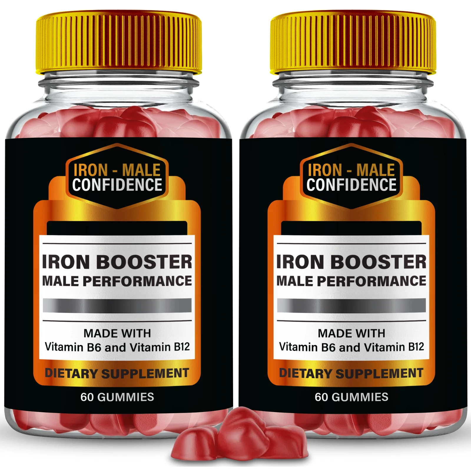 (2 Pack) Iron Male Men Gummies, IronMale Maximum Strength Male Performance Gummy