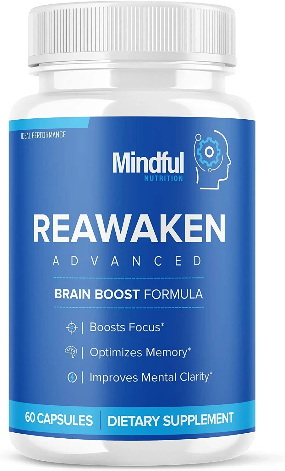 Reawaken Brain Boost Supplement for Memory Mindful Advanced Formula 60 Capsules