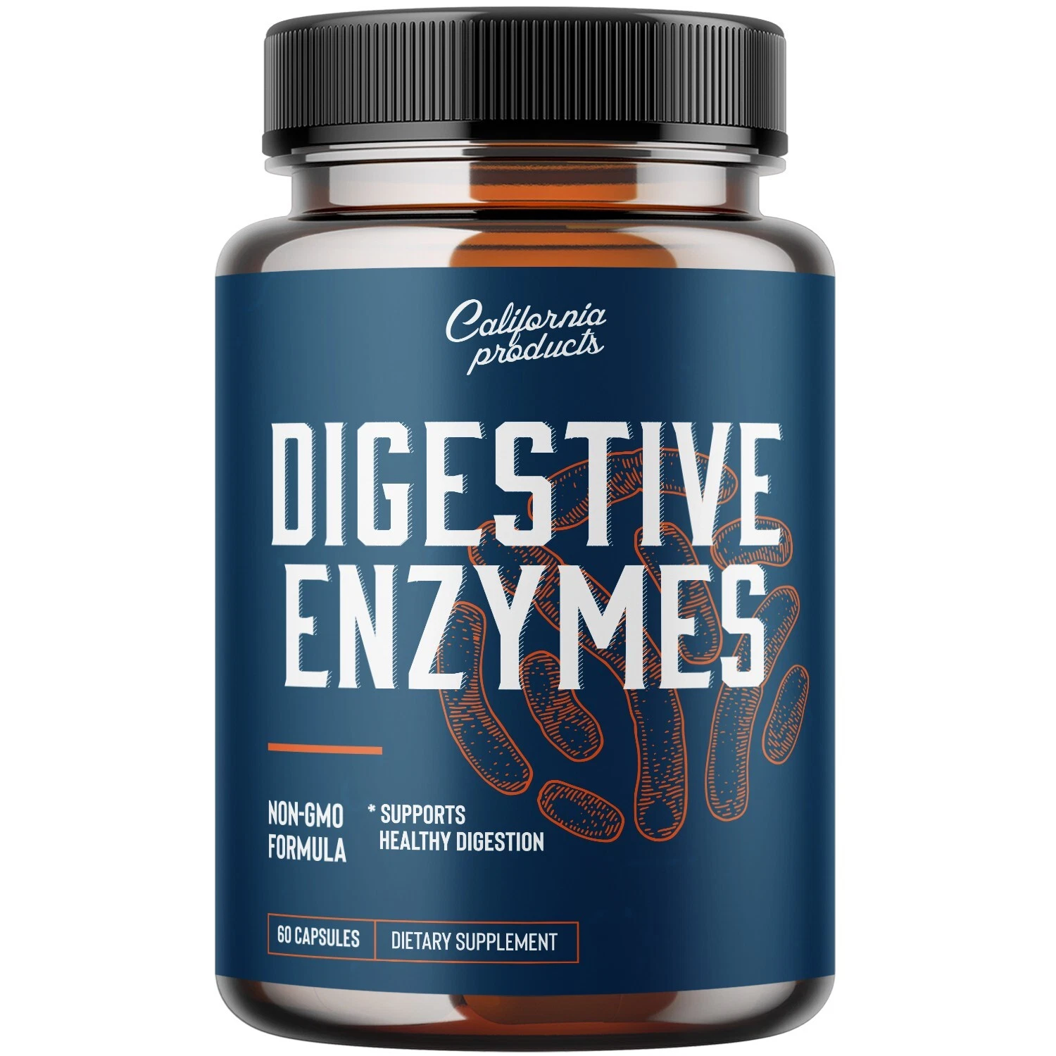 Pure Digestive Enzyme Capsules with Lipase Amylase Protease - Aids Digestion