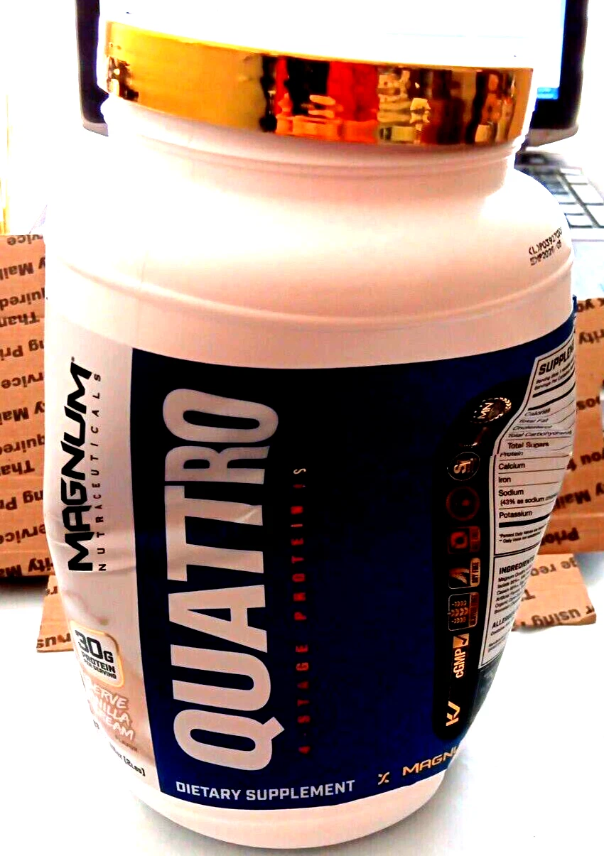 QUATTRO Magnum Nutraceuticals Vanilla Soft Serve Ice Cream 2lb * Damaged Box *