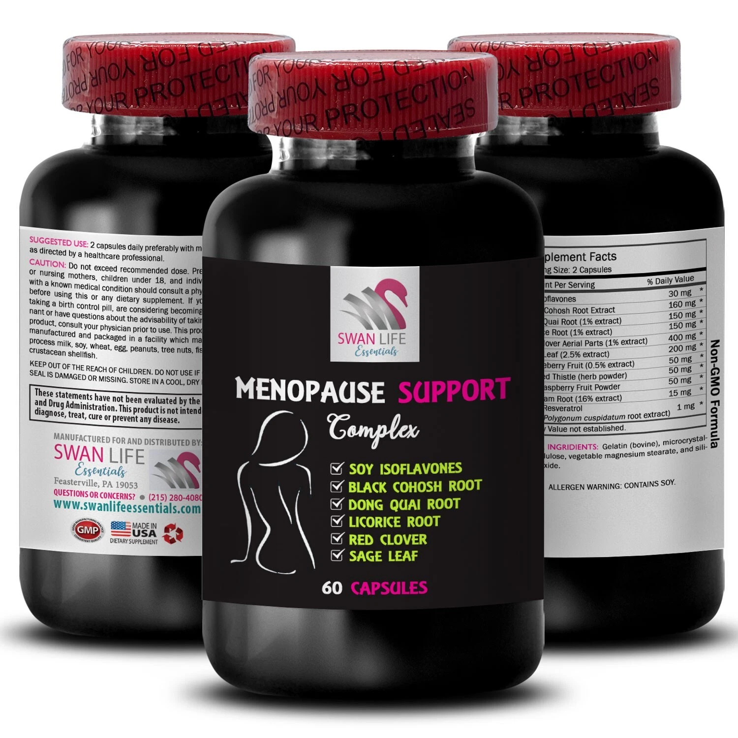Sage Leaf - MENOPAUSE RELIEF - Wild Yam - Quai Root - resveratrol - 1BOT