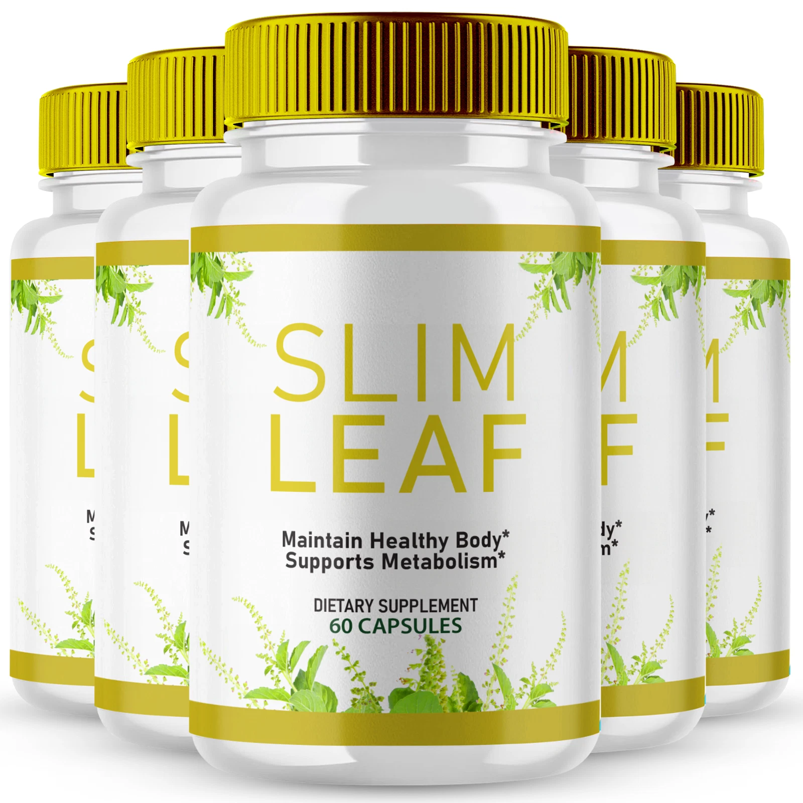 (5 Pack) Slim Leaf Weight Loss Capsules, Advanced Metabolism Booster Pills