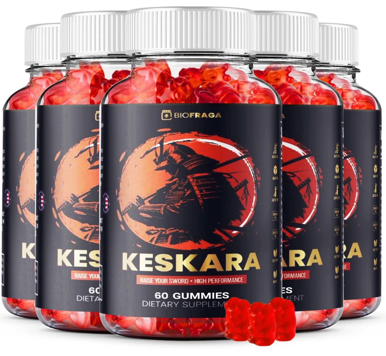 5-Pack Keskara Gummies for Male Performance and Vitality - 300 Gummies