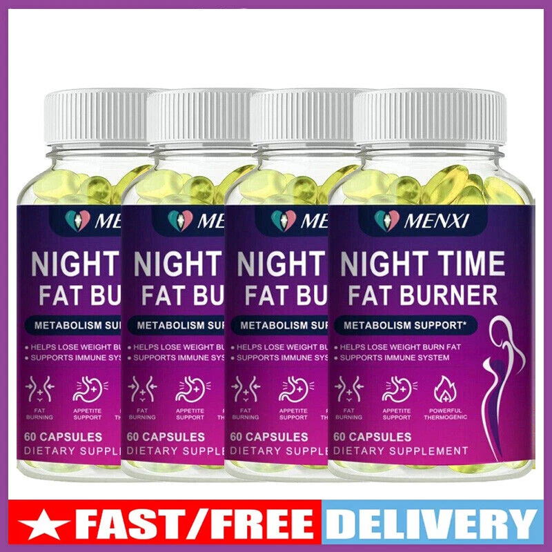 60PC Night Time Fat Burner Supplement Weight Loss Appetite Suppressant Detox MX