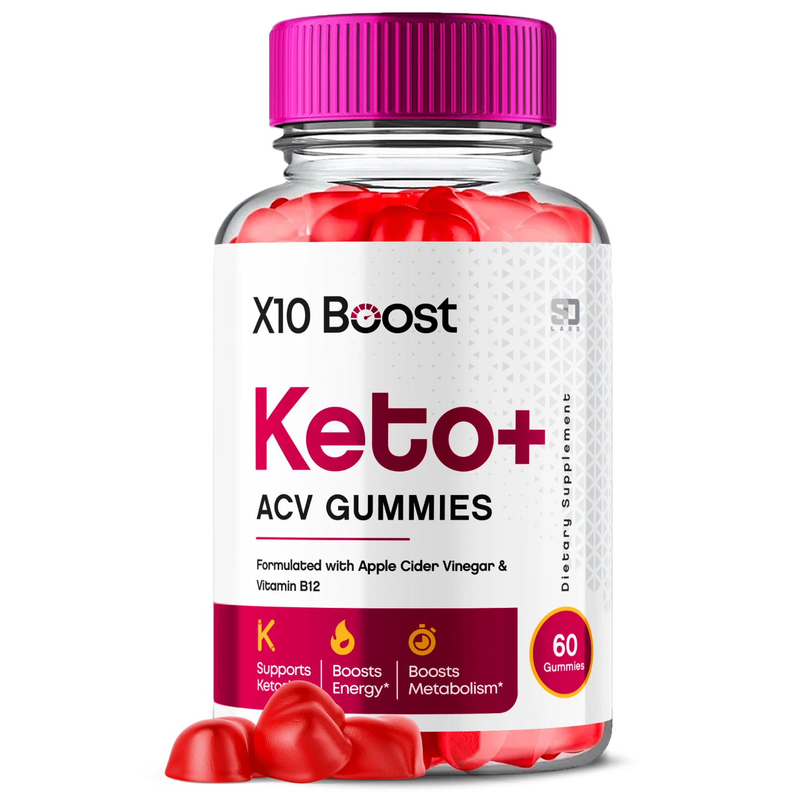 X10 Boost Keto, X10 Boost Keto ACV Weight Loss & Fat Burn Gummies (60 Gummies)