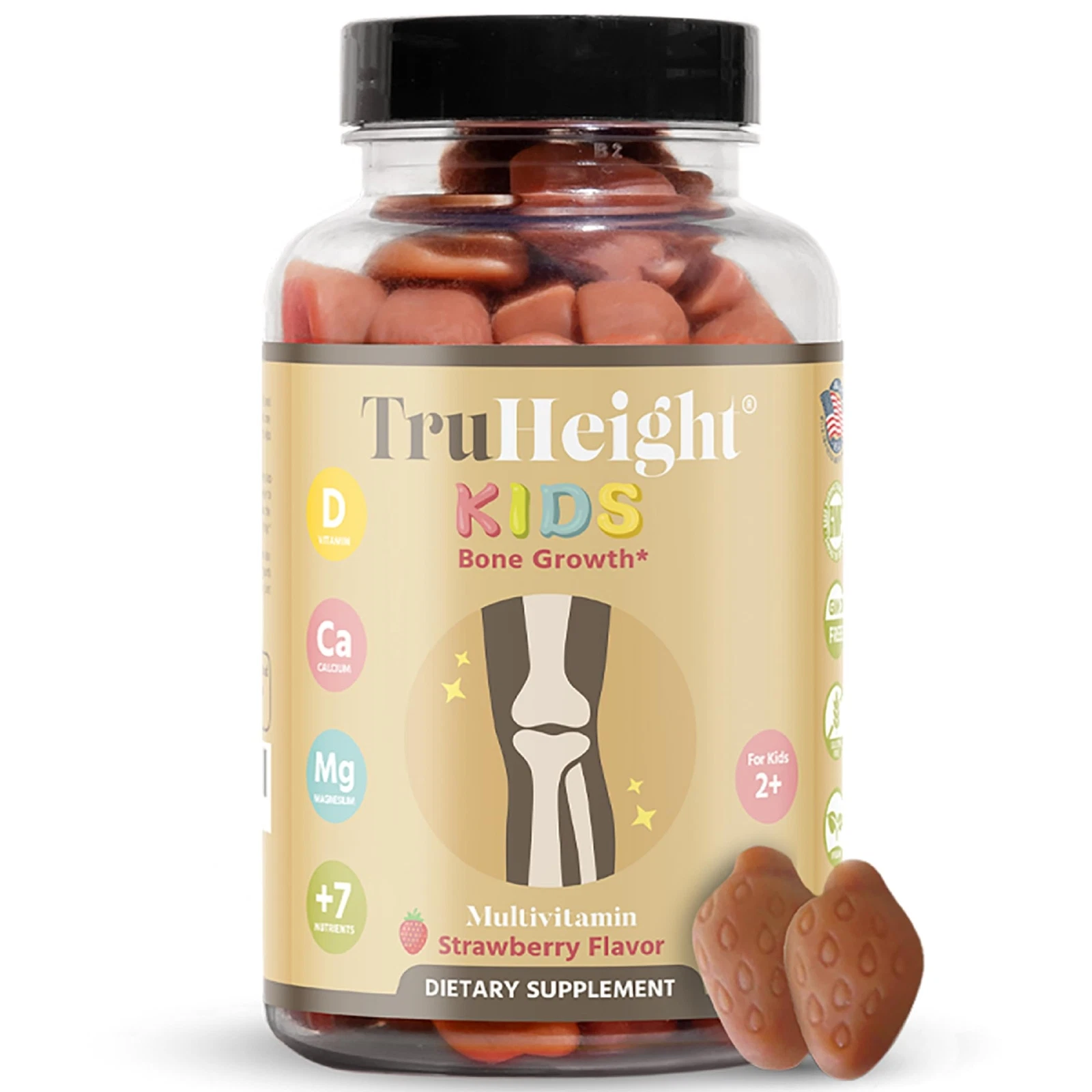 TruHeight Kids Bone Growth Gummies (Ages 2+) All Natural Kids & Toddler Vitamins