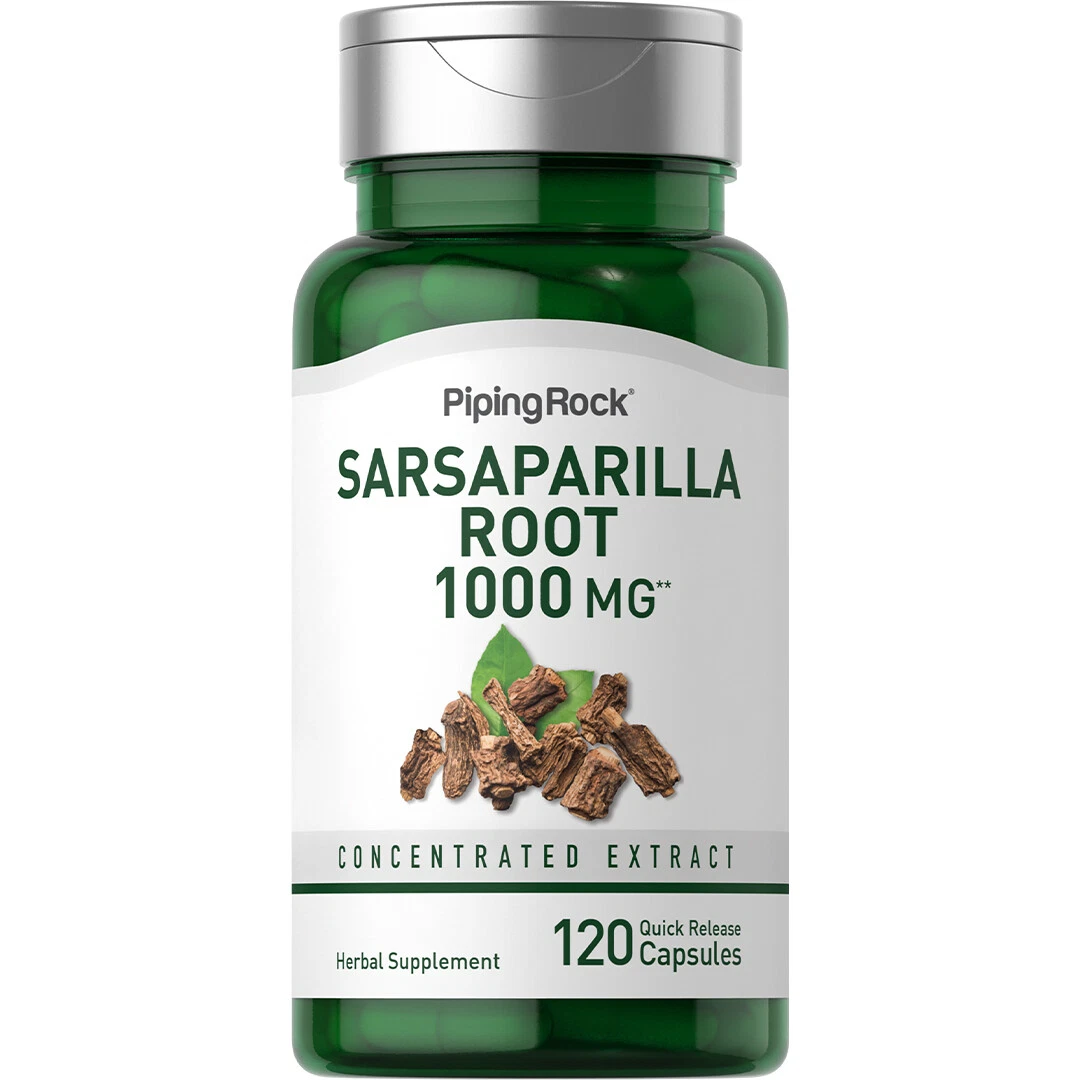 Sarsaparilla Root Capsules | 1000mg | 120 Count | Non-GMO | by Piping Rock