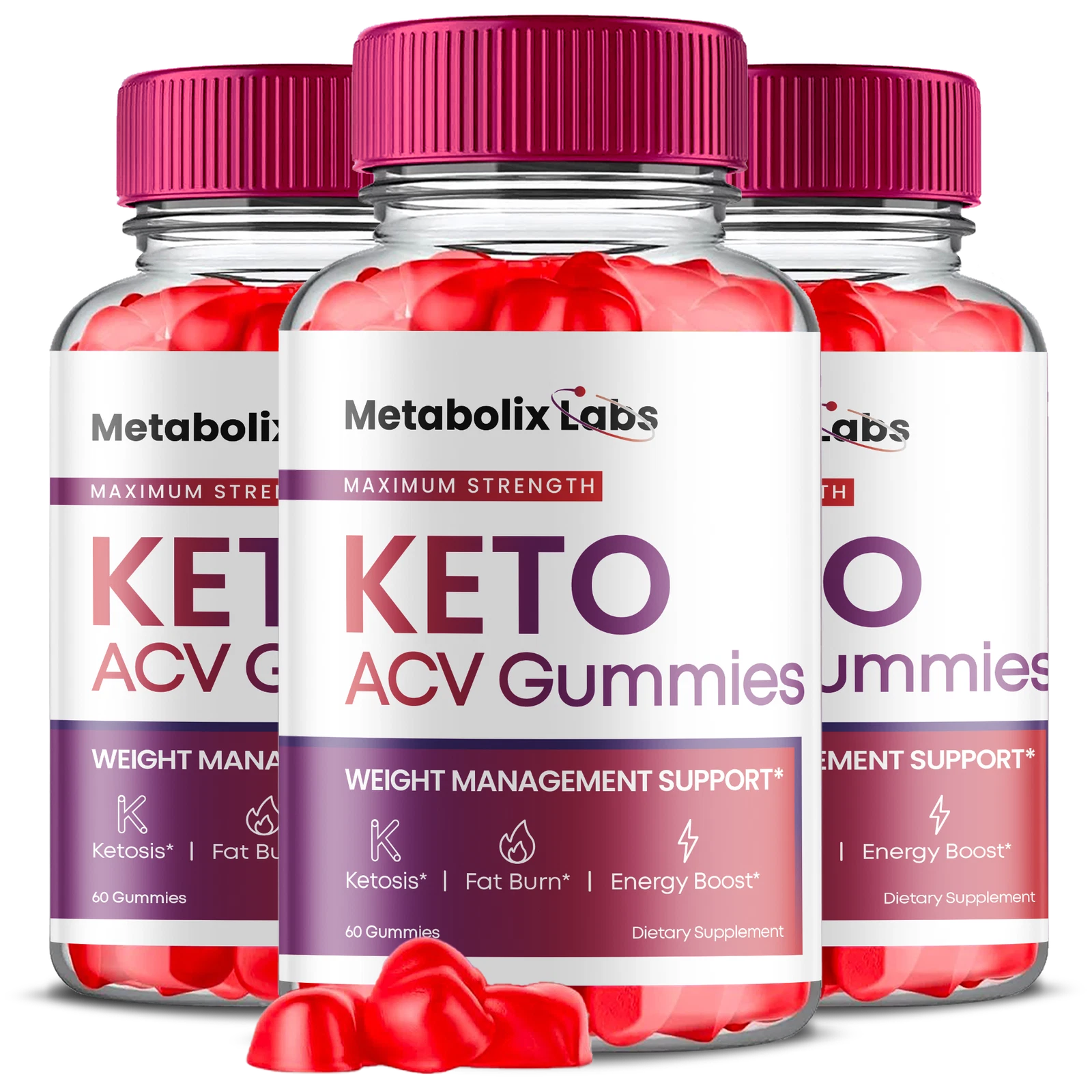 (3 Pack) Metabolix Labs Keto ACV Gummies, Metabolix Labs Keto ACV (180 Gummies)