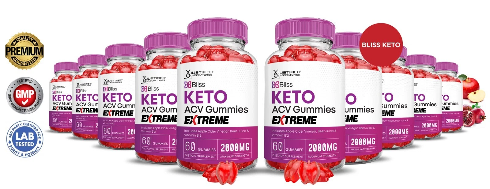 Bliss Keto Extreme ACV Gummies 2000MG Apple Cider Vinegar 600 Gummys