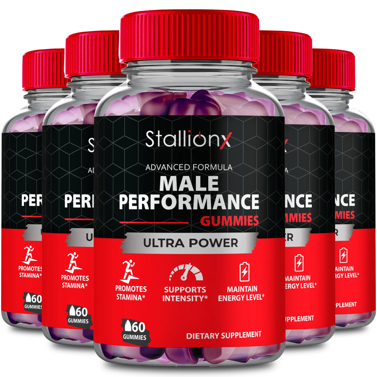 (5 Pack) Stallion X Men Gummies, StallionX Male Gummy for Energy and Vitality